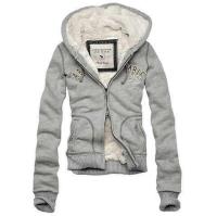 dames abercrombie fitch fleece hooded outwear zip 92 grijs On Sale Website pcrhz817